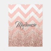 Rose Chevrons und Glitzer Fleecedecke (Vorderseite)