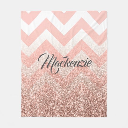 Rose Chevrons und Glitzer Fleecedecke (Vorderseite)