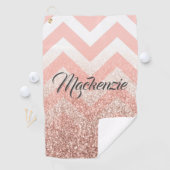 Rose Chevrons und Glitzer Golfhandtuch (Insitu)