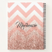 Rose Chevrons und Glitzer Notizblock (Rückseite)