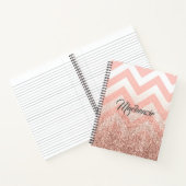 Rose Chevrons und Glitzer Notizblock (Innenseite)