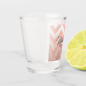 Rose Chevrons und Glitzer Schnapsglas (Links)