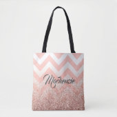 Rose Chevrons und Glitzer Tasche (Vorderseite)