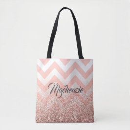 Rose Chevrons und Glitzer Tasche