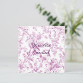 Rose Chintz Floral Pattern Einladung (Stehend Vorderseite)