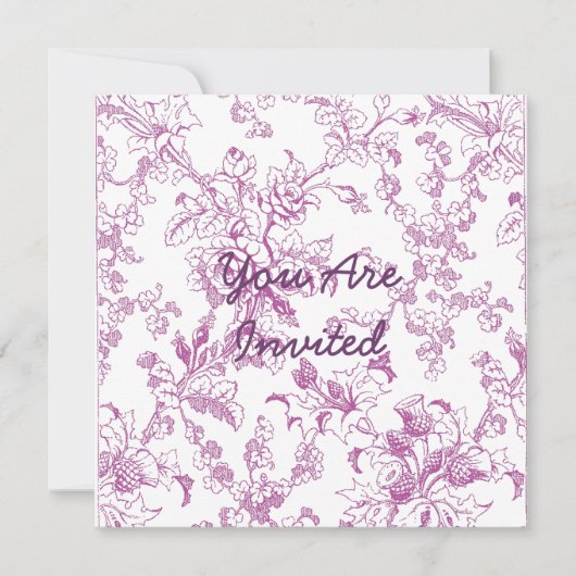 Rose Chintz Floral Pattern Einladung (Vorderseite)