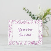 Rose Chintz Floral Pattern Einladung (Stehend Vorderseite)