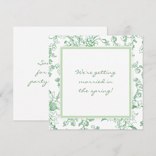 Rose Chinz Blumenmuster Save The Date (Vorne/Hinten)