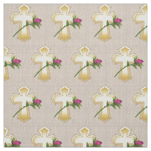 Rose Christliche Kreuzgewebe Stoff
