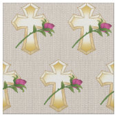 Rose Christliche Kreuzgewebe Stoff (Nahaufnahme)