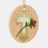 Rose Christliche Kreuzverzierung Keramik Ornament (Rechts)
