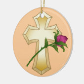 Rose Christliche Kreuzverzierung Keramik Ornament (Links)
