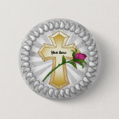 Rose Christlicher Button (Vorderseite)