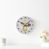 Rose Christliches Kreuz Runde Wanduhr (Zuhause)