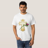 Rose Christliches Kreuz T-Shirt (Vorne ganz)