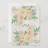 Rose Chrysanthemum Geflortes Wasserfarben Kunst, D Einladung (Rückseite)