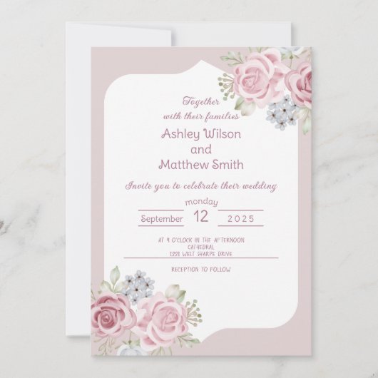 Rose Cinnamon Einladung (Vorderseite)