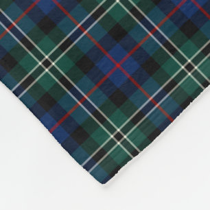 Rose Clan Waldgrün und Blau Hunting Tartan Fleecedecke