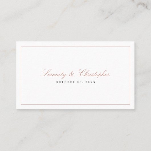 Rose Classic Elegance Script Website Insert Card Platzkarte (Rückseite)