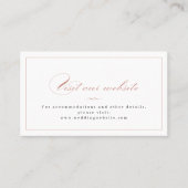 Rose Classic Elegance Script Website Insert Card Platzkarte (Vorderseite)