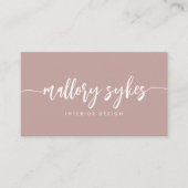 Rose Clay | Modernes Skript Visitenkarte (Vorderseite)