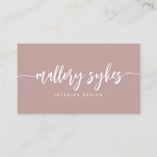 Rose Clay | Modernes Skript Visitenkarte (Vorderseite)