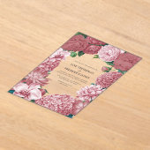 Rosé Clay, Terra Pink & Peony Smoke Floral Wedding Acryleinladungen (Ablage )