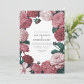 Rosé Clay, Terra Pink & Peony Smoke Floral Wedding Einladung (Stehend Vorderseite)