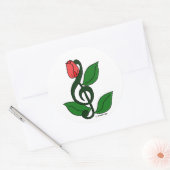 Rose Clef Runder Aufkleber (Umschlag)