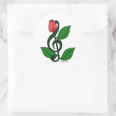Rose Clef Runder Aufkleber (Tasche)