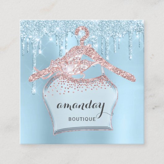 Rose Closet Kleidung Kleidung Boutique Tropfen Quadratische Visitenkarte (Vorderseite)