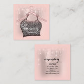 Rose Cloud Hanger Dress Fashion Shop Glitzer Tropf Quadratische Visitenkarte (Vorne/Hinten)