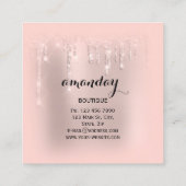 Rose Cloud Hanger Dress Fashion Shop Glitzer Tropf Quadratische Visitenkarte (Rückseite)