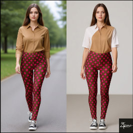 Rose Club Symbol Pattern Dogwood Leggings