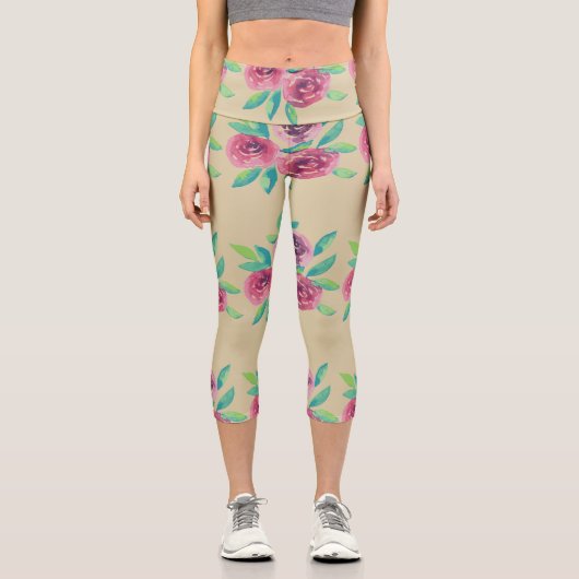Rose Cluster Medley Capri Leggings (Vorderseite)
