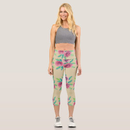 Rose Cluster Medley Capri Leggings