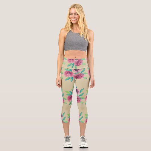 Rose Cluster Medley Capri Leggings (Vorderseite)