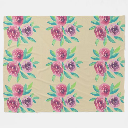 Rose Cluster Medley Fleecedecke (Vorderseite (Horizontal))