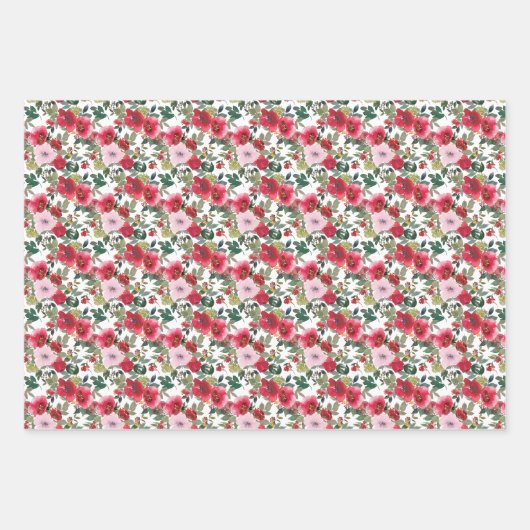 Rose Cluster Wrapping Paper Geschenkpapier Set (Vorderseite)