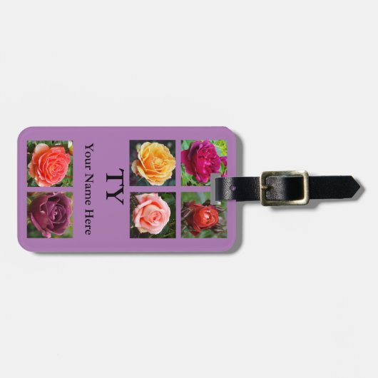 Rose Collage #1 Gepäckmarke Gepäckanhänger (Vorderseite horizontal)