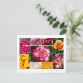 Rose Collage Postcard Postkarte (Stehend Vorderseite)