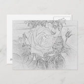 Rose Coloring Sheet Postcard Postkarte (Vorne/Hinten)