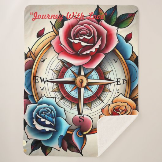 "Rose Compass: A Symbol of Love and Bliss" Sherpadecke (Vorderseite)