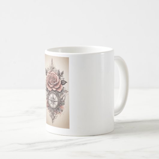 Rose Compass Bliss: Design der Tasse von Tattoo (VorderseiteRechts)