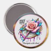 "Rose Compass: Ein Symbol für Liebe und Bliss" Magnet (Vorderseite/Rückseite)
