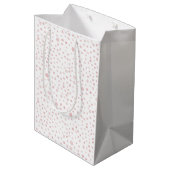 Rose Confetti Wasserfarbe Dots Geschenktasche Mittlere Geschenktüte (Rückseite Schrägansicht)