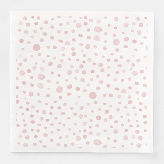 Rose Confetti Wasserfarbe Dots Papier Napkin Serviette (Vorderseite)