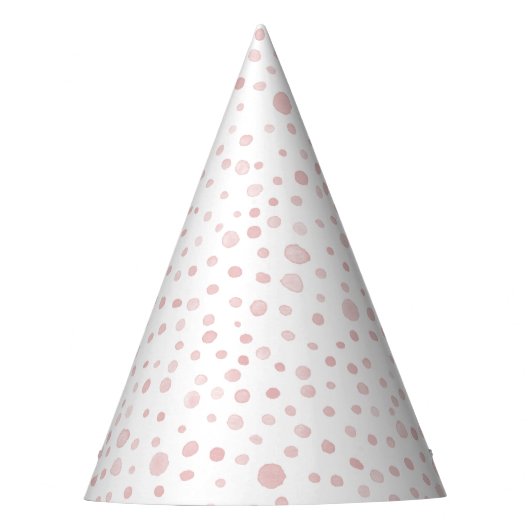 Rose Confetti Wasserfarbe Dots Party Hat Partyhütchen (Vorderseite)