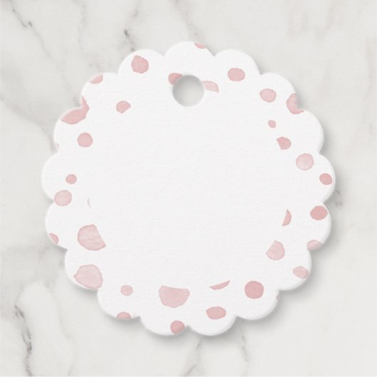Rose Confetti Wasserfarbe Punkte Liebesmarken Geschenkanhänger (Vorderseite)