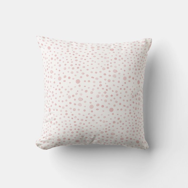 Rose Confetti Wasserfarben Dots Throw Kissen (Vorderseite)